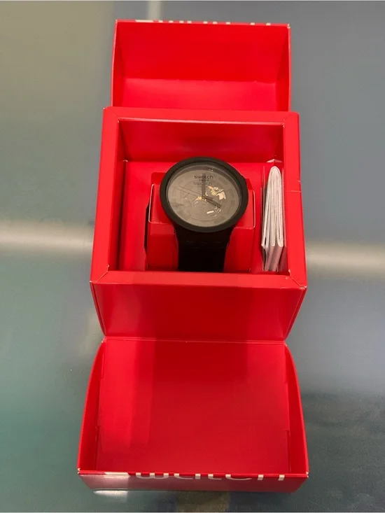 Swatch 47mm Bioceramic Big Bold C-BLACK Quartz SB03B100 Watch Brand New Open Box