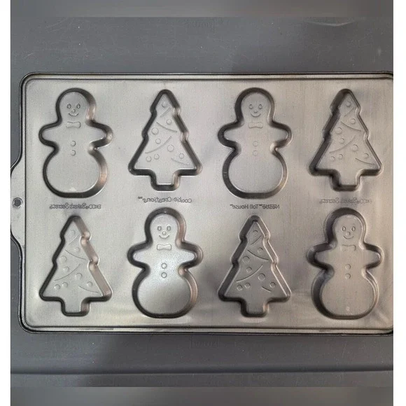Nestle Holiday Christmas‎ Trees And Snowman Nonstick Baking Pan Cookie Sheet
