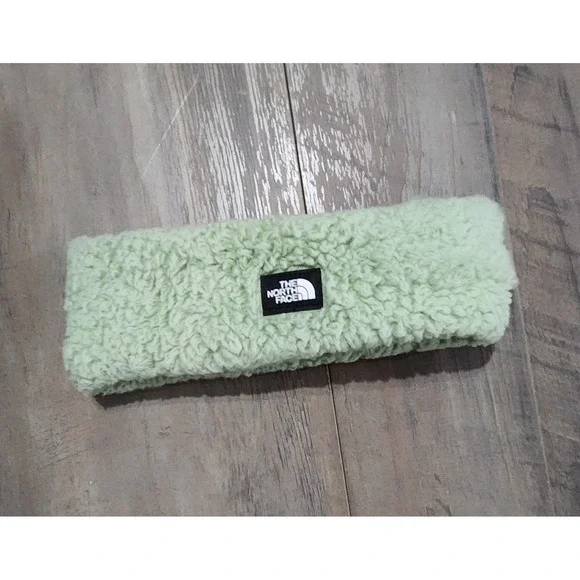 The North Face Suave Girls Sz M Misty Sage Green Fuzzy Headband Earband Warmer