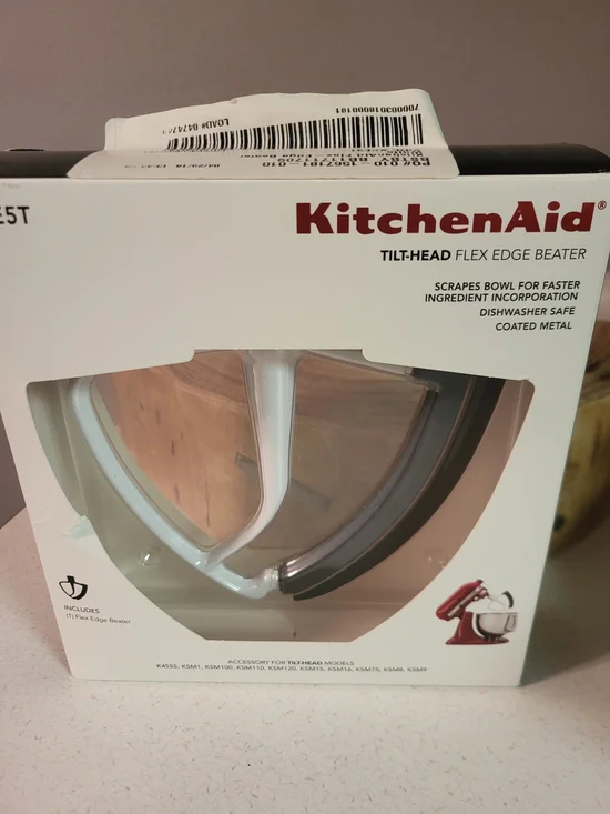 KitchenAid White and Gray Flex Edge Beater - Tilt-Head Mixer Accessory