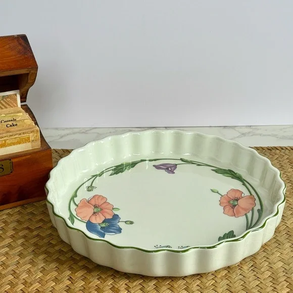 Villeroy & Boch Vilbofour Amapola Fluted‎ Quiche Tart Dish Porcelain Germany