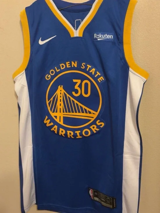 Nike Blue and Yellow Golden State Warriors #30 Jersey