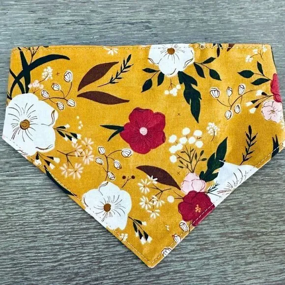 Pet Bandana Floral Botanical Summer Fall Neck Scarf Collar Accessory