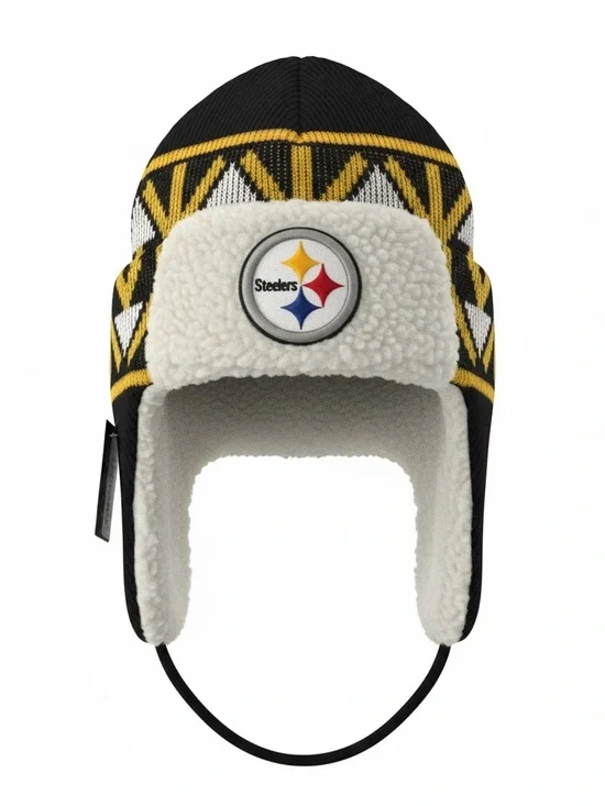 Pittsburgh Steelers New Era NFL Sherpa Trapper Hat NWT