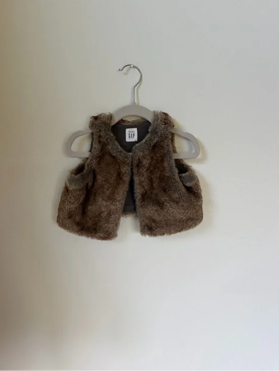 Baby GAP Brown Faux Fur Vest