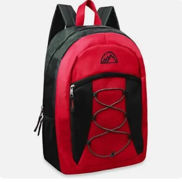 Mountain Edge 17'' Bungee Front Pocket Backpack Red One Size
