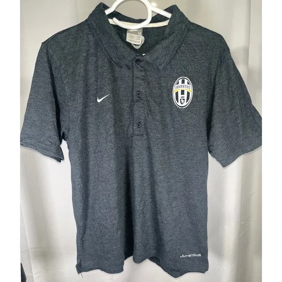 Nike Juventus FC Soccer Polo Shirt Charcoal Grey Heather Sportswear Mens Size M