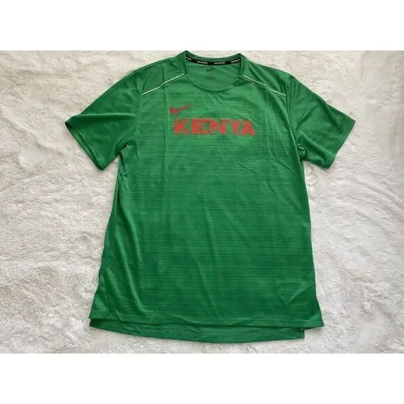 Nike Dri Fit KENYA TEAM ISSUED RUNNING SHIRT GREEN CT0105- 320 Men's Sz L NO TAG
