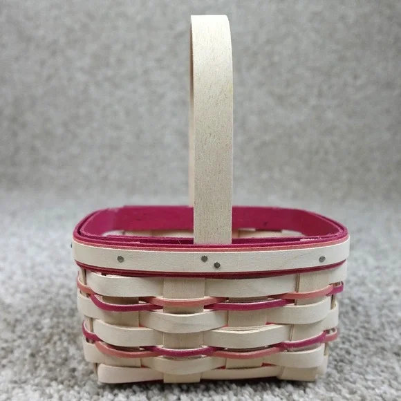 Longaberger 2014 Horizon of Hope Basket Pink Woven Wood Collectible with Tags