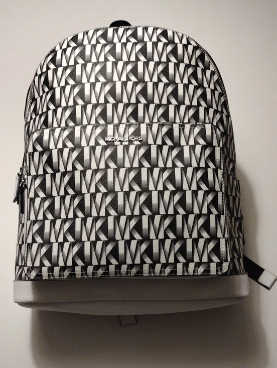 Michael Kors Black & White Signature Logo Backpack