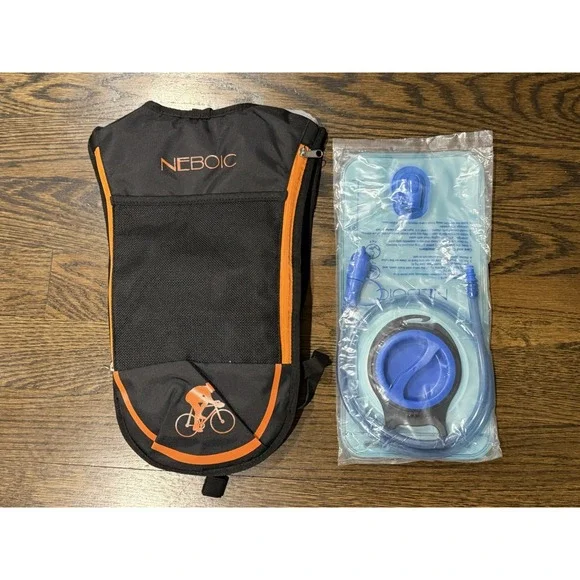 Neboic Hydration Backpack Cycling Pack. Black/Orange Water Bag