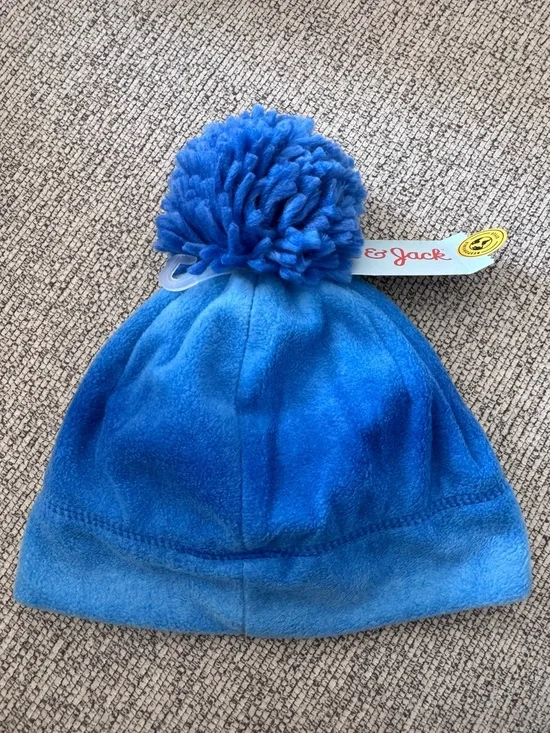 NWT Cat & Jack Blue Fleece Pom Pom Winter Hat 2T–5T