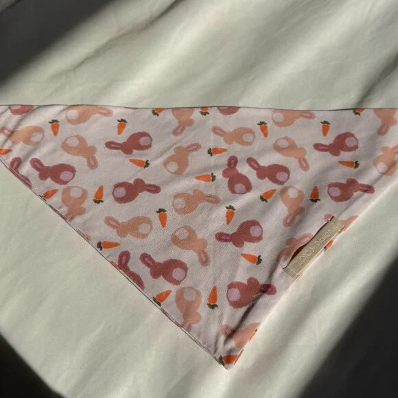 NWT Loic by Design Bunnies & Carrots Pattern Easter Dog Bandana, Light Pink, M