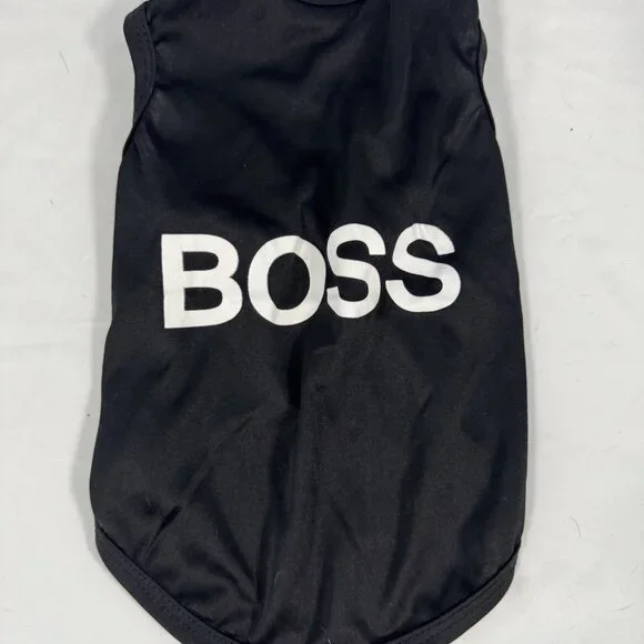 BOSS Black Dog Tank Top Size M Funny Pet Shirt Small Medium Breed