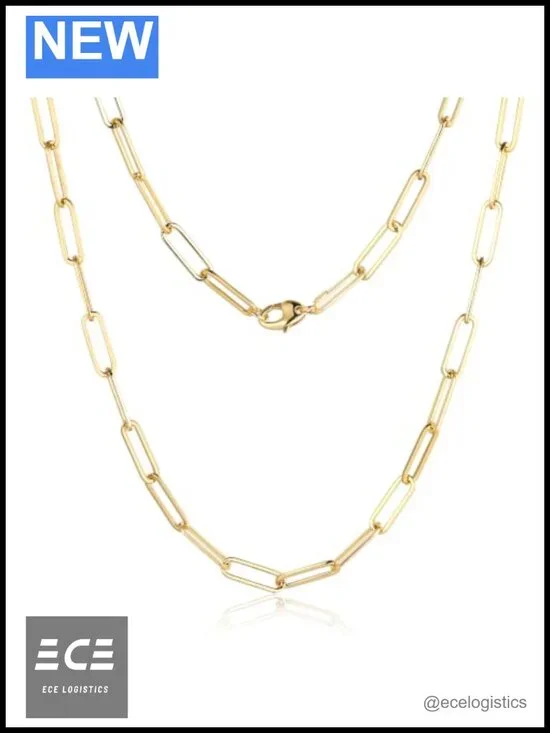 5MM Paperclip Chain Necklace 14K Gold Filled Dainty Link Necklace