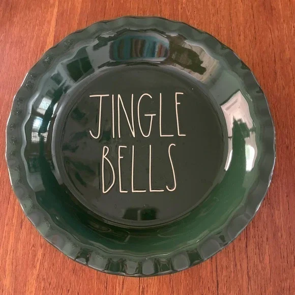 RAE DUNN ARTISAN COLLECTION JINGLE BELLS PIE PLATE