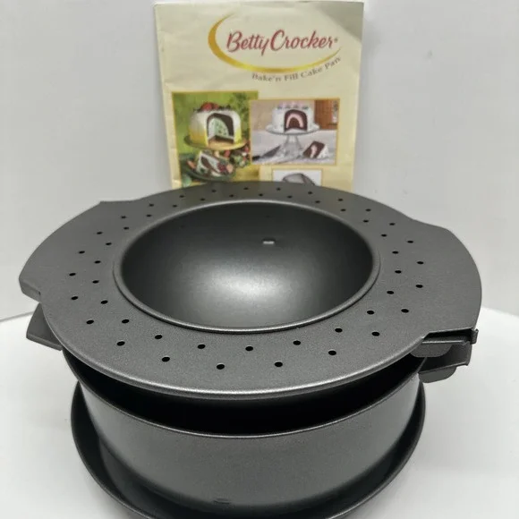 Betty Crocker Bake -n- Fill Non Stick 4 Piece Baking Pan Set Dome Layer Cake