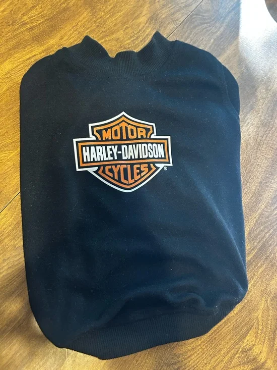 Harley-Davidson Dog Sweater Black Logo Pet Apparel Size Medium 2005 Official