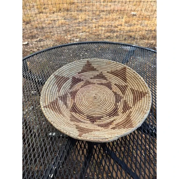 Handwoven Coiled Basket Bowl 15.5