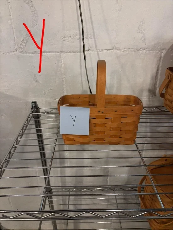 Longaberger Woven Wood Basket in Tan with Handle