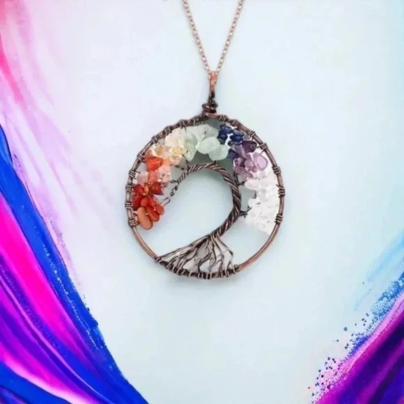 Chakra Tree of Life Pendant Necklace