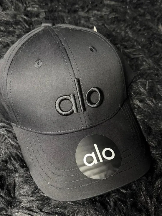ALO Yoga Kids Black Embroidered Logo Cap