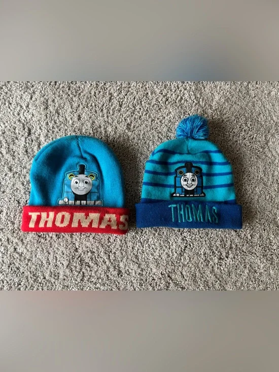 Thomas the Tank Engine Kids Winter Beanies - Blue & Turquoise