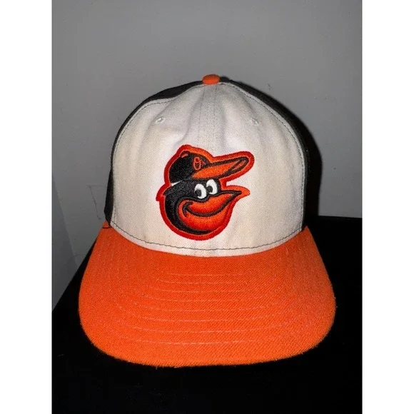Vintage Y2K Official MLB Baltimore Orioles Bird New‎ Era Fitted Hat Sz 8