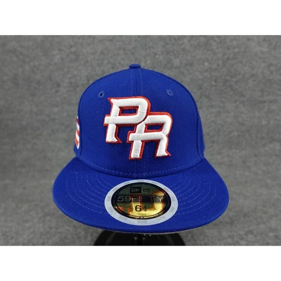 New Era 59FIFTY WBC Puerto Rico Hat Kids 6 3/4 Blue Excellent‎ Fitted Cap