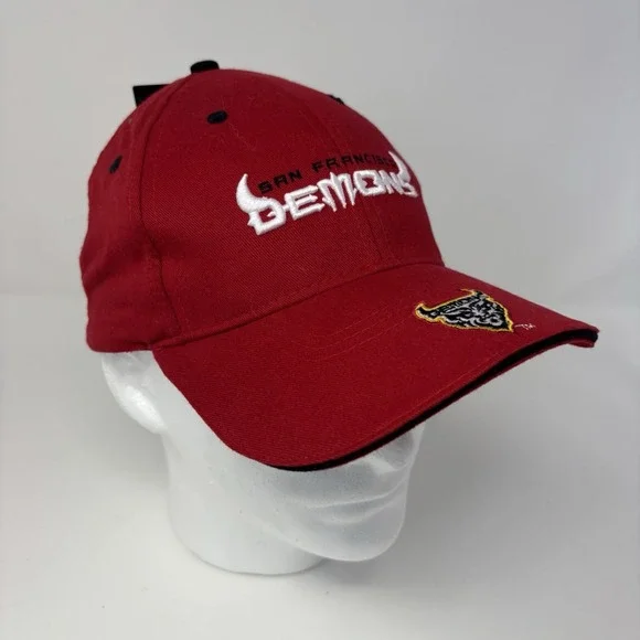 NWT San‎ Francisco Demons XFL Adjustable Strap Hat Drew Pearson Red Cap