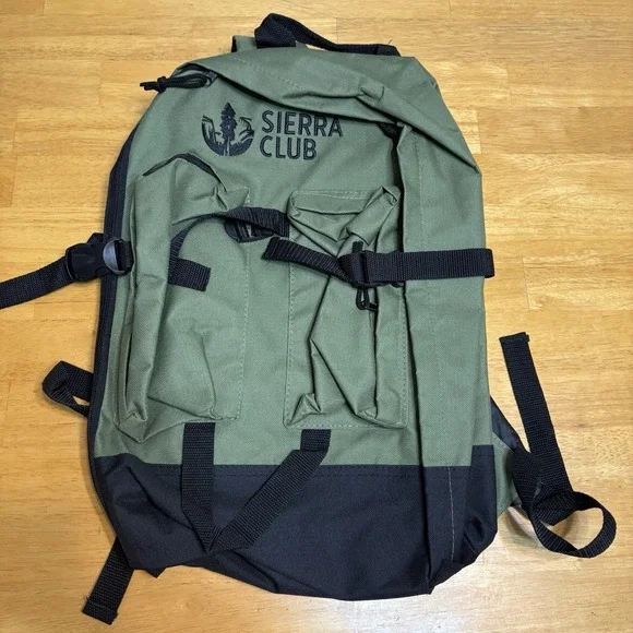 Sierra Club Backpack Rucksack Bookbag Olive‎ Green Lightweight 17.5
