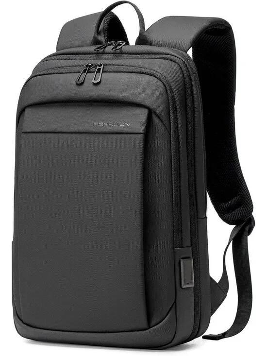 Expandable 17.3 Inch Men's Backpack for Work, Travel, School - Black