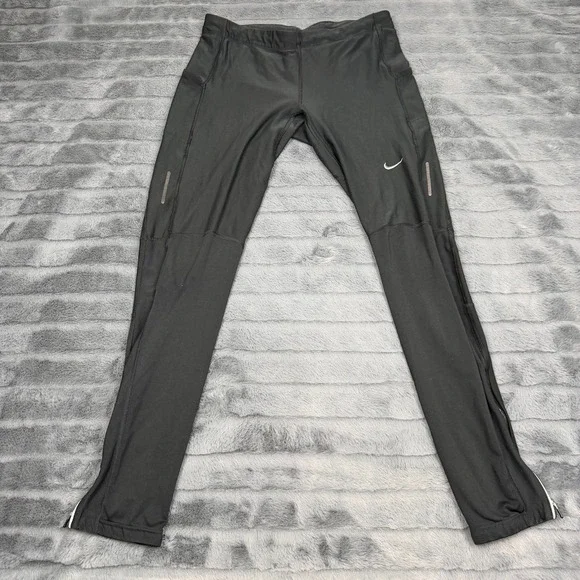 Nike Dri-FIT Mens Running Tights Black Reflective Training Leggings 576559-010 L