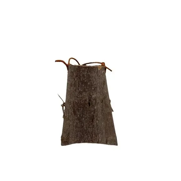 Rustic Primitive Native Appalachian Ethnic Tree Bark Berry‎ Gathering Basket 8x6