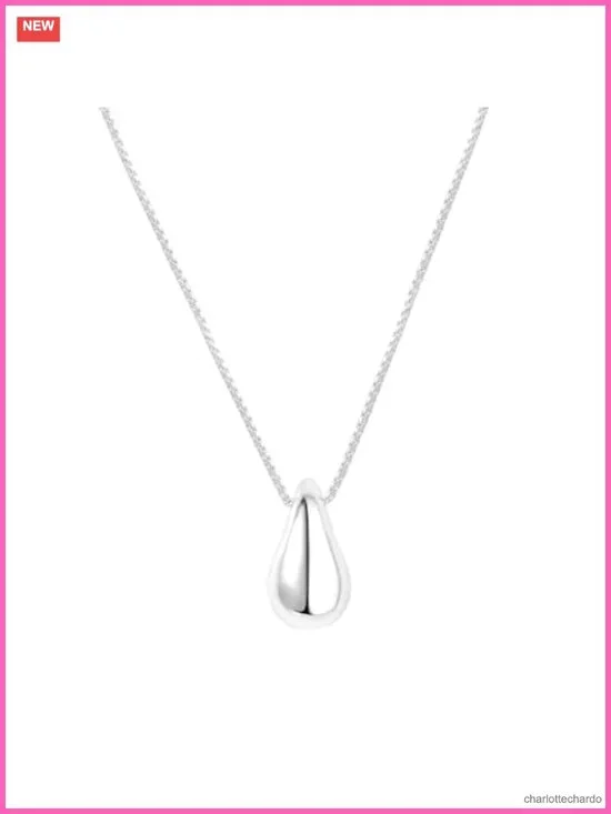 Gold Plated Stainless Steel Pear Teardrop Pendant Necklace Dainty Jewelry Gift