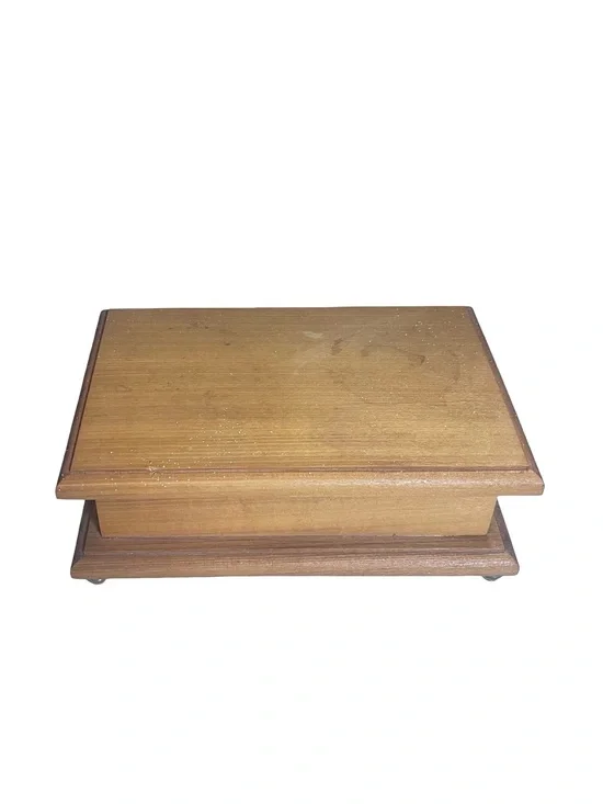 Handcrafted Ron Seese Signed Wood Keepsake Box Footed Custom Jewelry Trunk WV