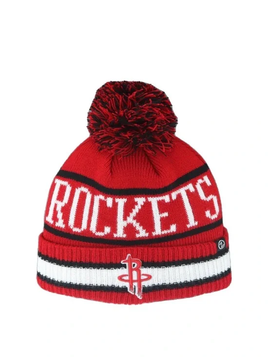 Houston Rockets Kids Red Pom Beanie