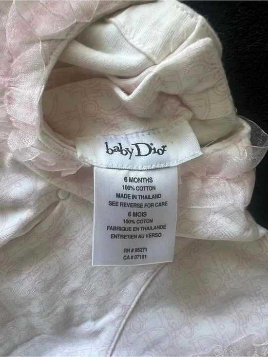 babyDior Pink Ruffle Cotton Baby Headband