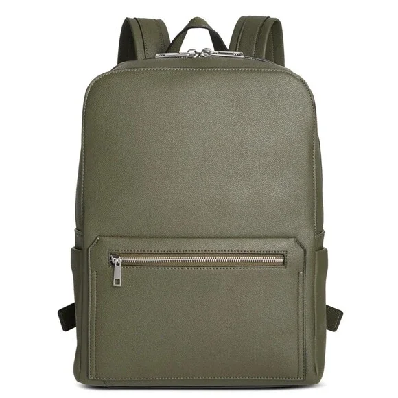 ALFANI Backpack Olive Green Faux Leather Workwear Travel Business School $99