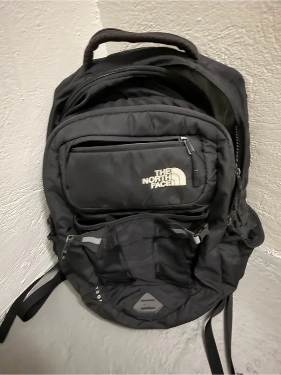 The North Face Black Padded Daypack with Front Logo