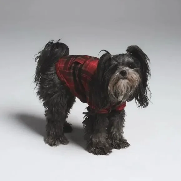 Skims Dog Fleece Sleep Hoodie Red Plaid