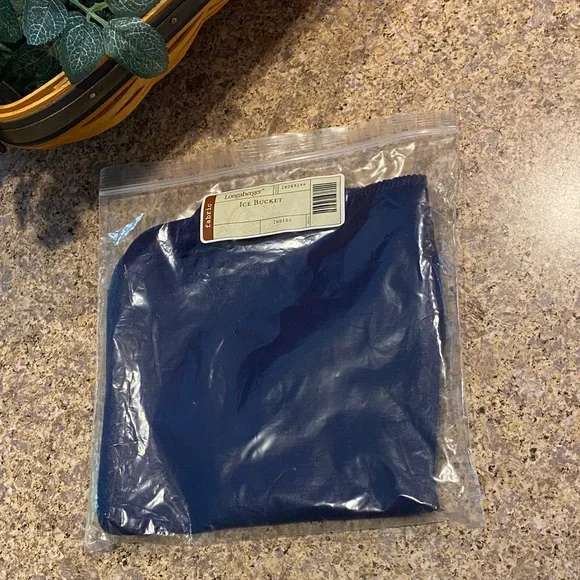 Longaberger Ice Bucket Fabric Liner Indigo Blue 28069144