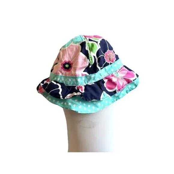 Baby Girls Target Cotton Floral Sunhat Ruffle Bucket Hat - Sz 18 mo