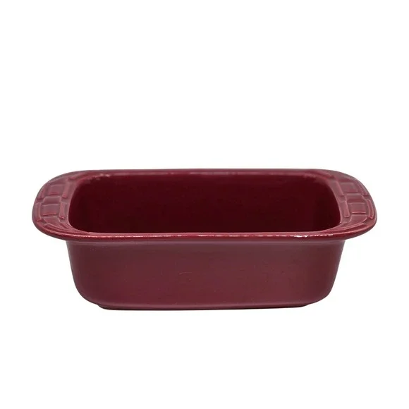 Longaberger Woven Traditions Small Loaf Baking Dish Paprika Red Ceramic Bakeware
