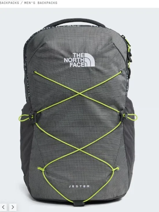 The North Face Adult Jester Backpack 28L Grey Green NWT Laptop Sleeve Campus
