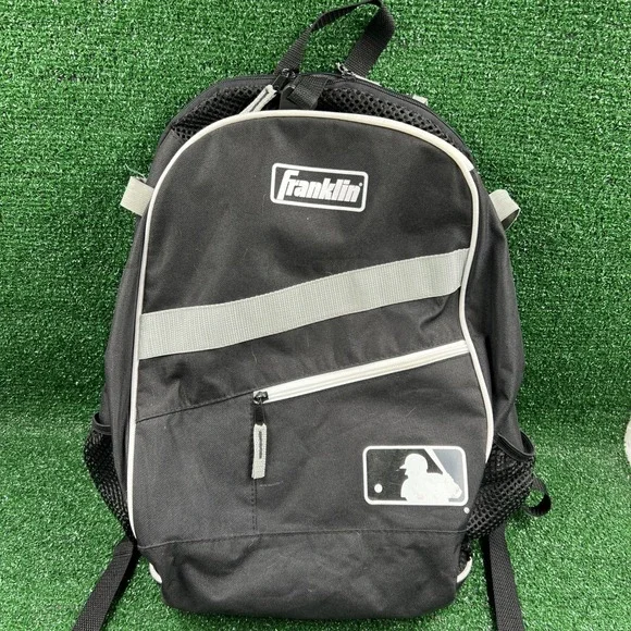 Franklin‎ Sports Youth Baseball Backpack Bag MLB Black Gray With Hook