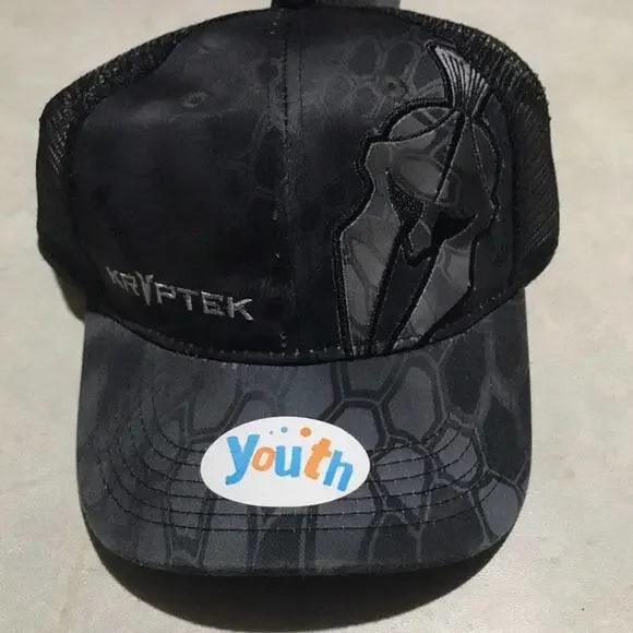 KRYPTEK Black Camo Baseball Hat YOUTH / KIDS