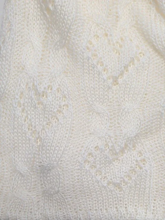 Claire's Cream White Knit Slouch Beanie