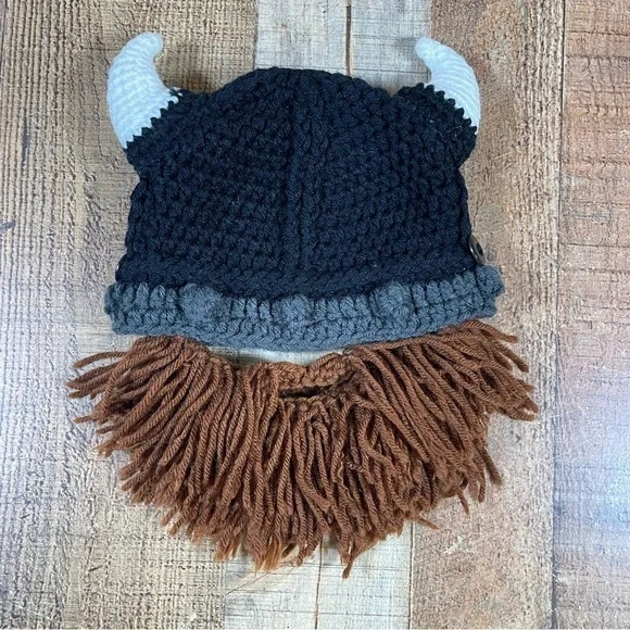 Beard Head Kids Size 8 Viking Hat with Beard Funny Gift Crochet Handmade