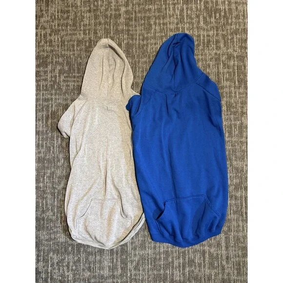 Lot of 2 XXL Dog Hoodies Blue & Gray Dog Clothes